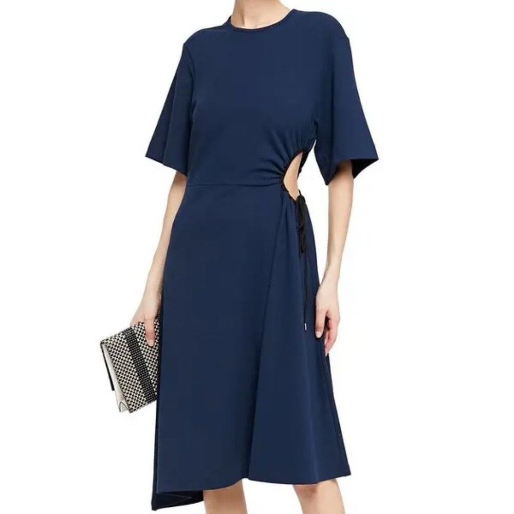 See by Chloé Navy Cutout Side-Tie Midi Dress — Size S